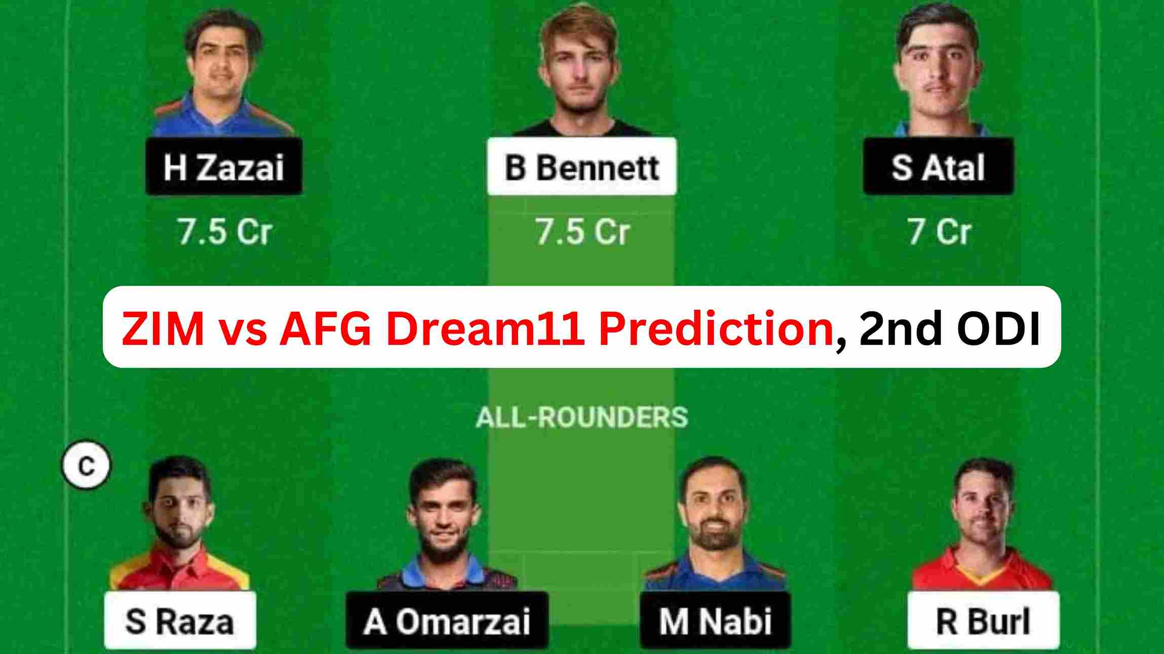 ZIM vs AFG Dream11 Prediction In Hindi, 2nd ODI आज के इस मैच में Dream11 पर इस खिलाड़ी को कप्तान और उप कप्तान चुने, 100% Confirm Win