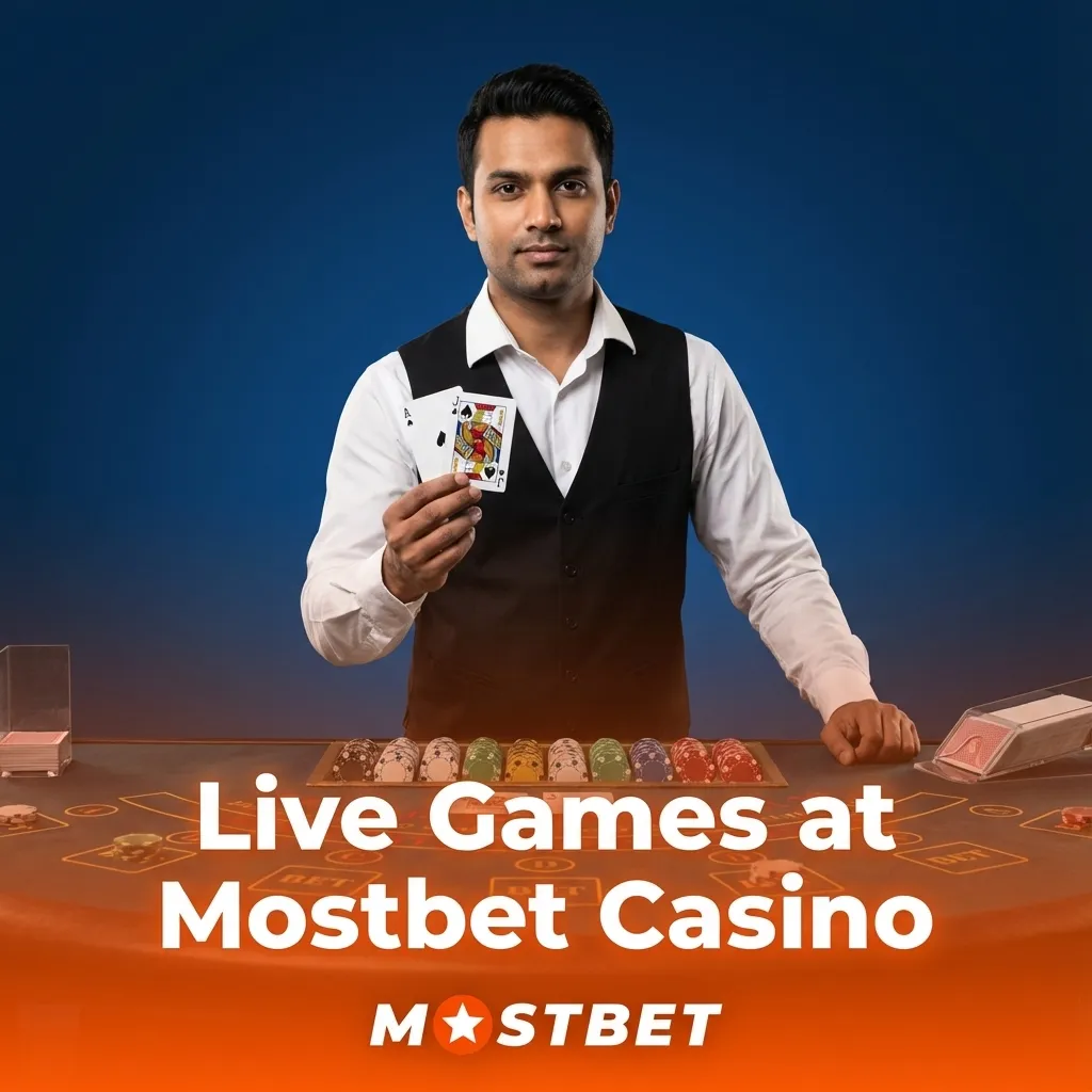 Collage of live Mostbet casino tables featuring roulette wheel, baccarat, blackjack, poker and TV game show studio.