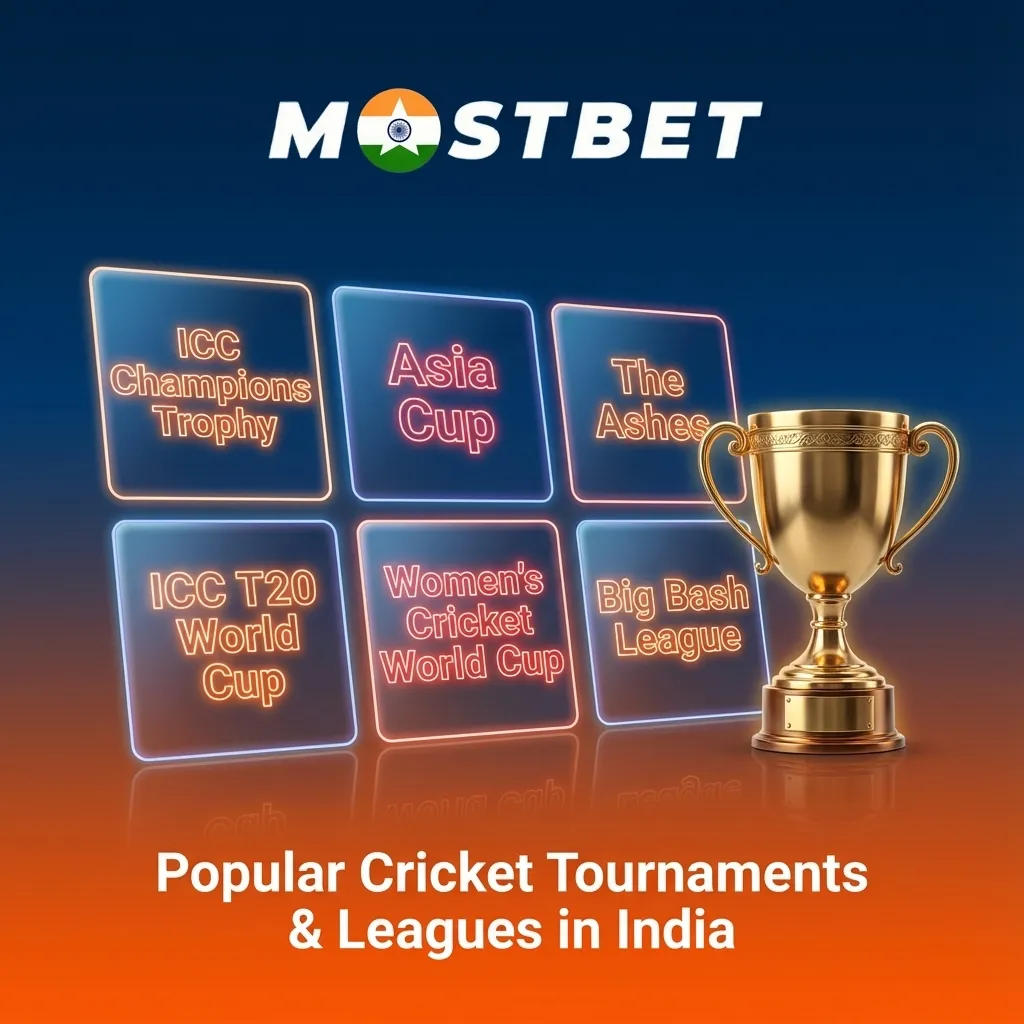 Graphic listing major cricket tournaments in India with brief betting-focused descriptions for each league