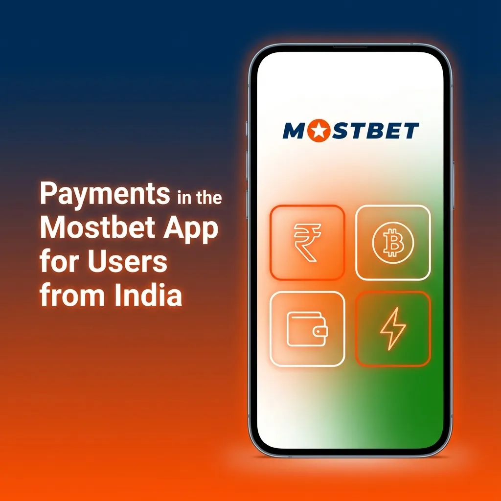 Indian user viewing Mostbet app screen showing UPI, PhonePe, GPay, PayTM, net banking, cards, wallets and crypto payment options